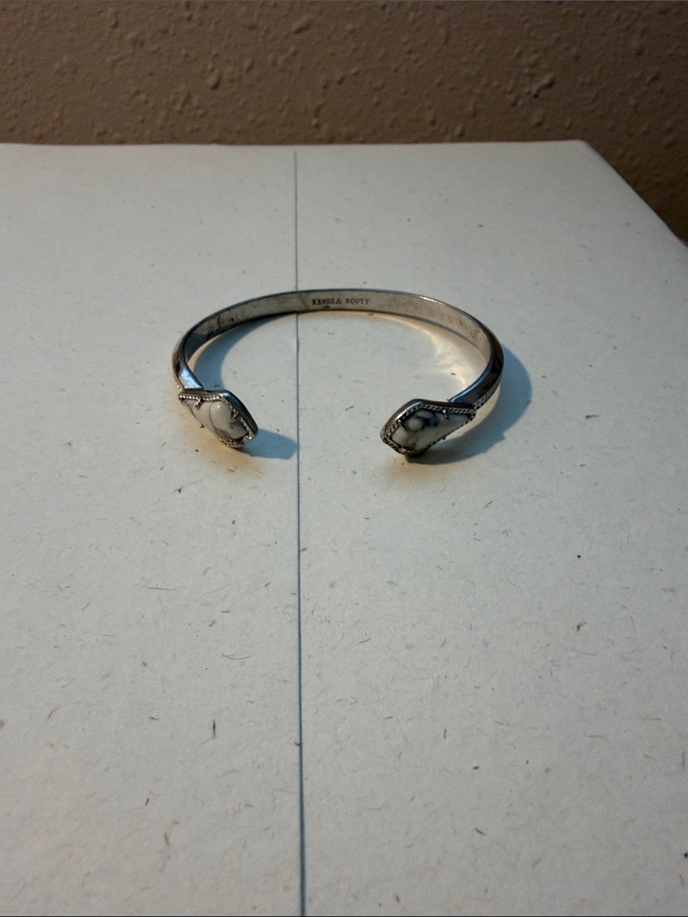 Kendra Scott Silver Open Cuff with White Howlite Accents